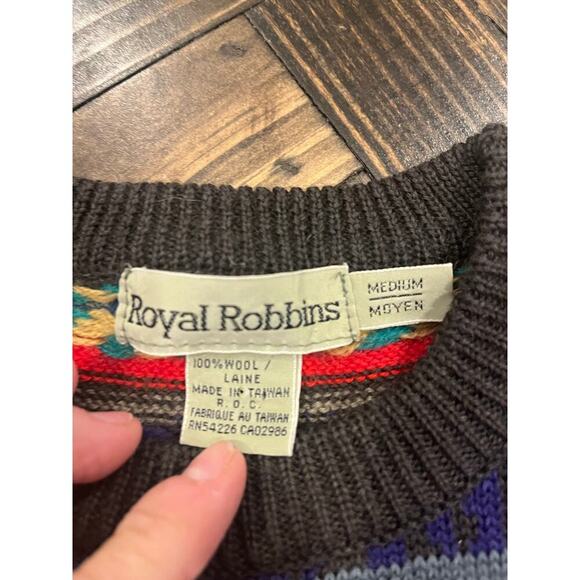 VTG Royal Robbin’s 100% Wool Sweater Women Medium Southwest Grandma Core Aztec - Picture 2 of 9